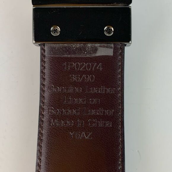 Perry Ellis Men’s Bonded Leather reversible belt size 36 brown black - Picture 5 of 6